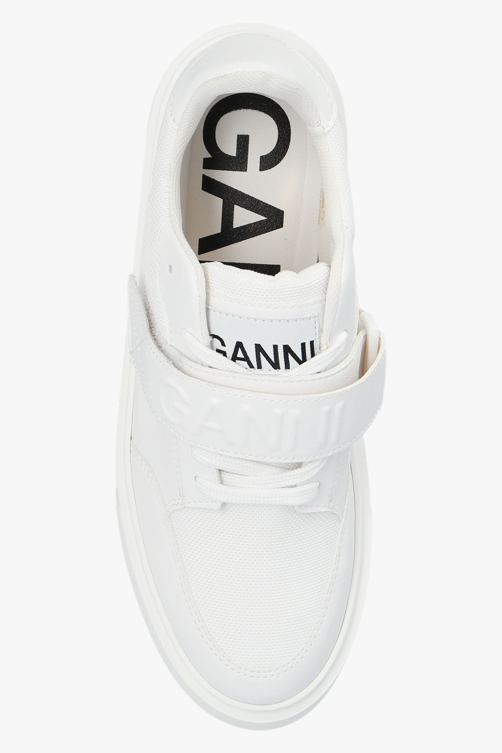 White Sneakers with logo Ganni - SchaferandweinerShops Italy